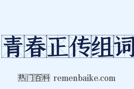 青春正传组词是什么意思的图片